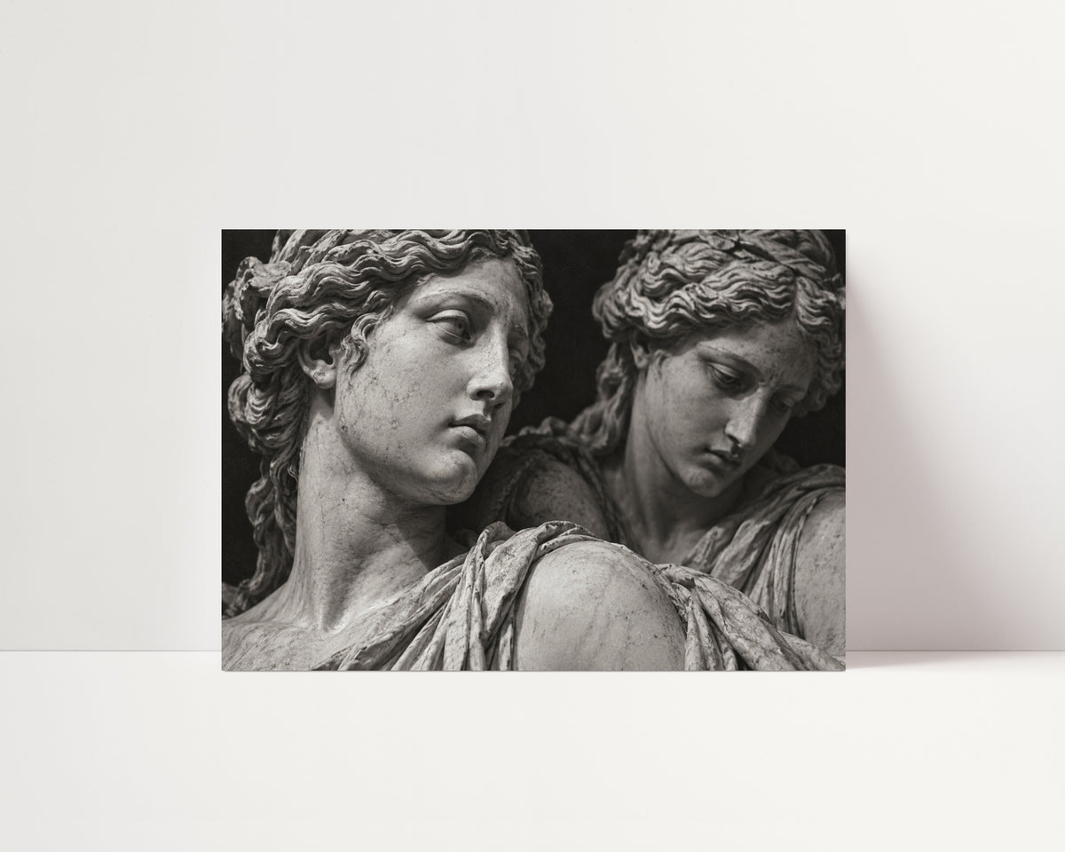 Set in Stone - Black and White Poster Print | Classical Sculpture Wall Art | Digital Download or Physical Print