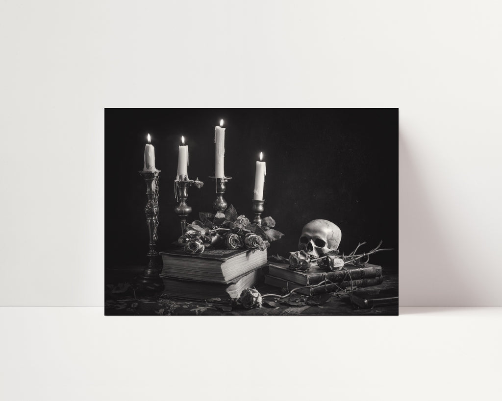 Spooky Season - Black and White Wall Art | Spooky Halloween Decor| Instant Printable Download or Physical Print