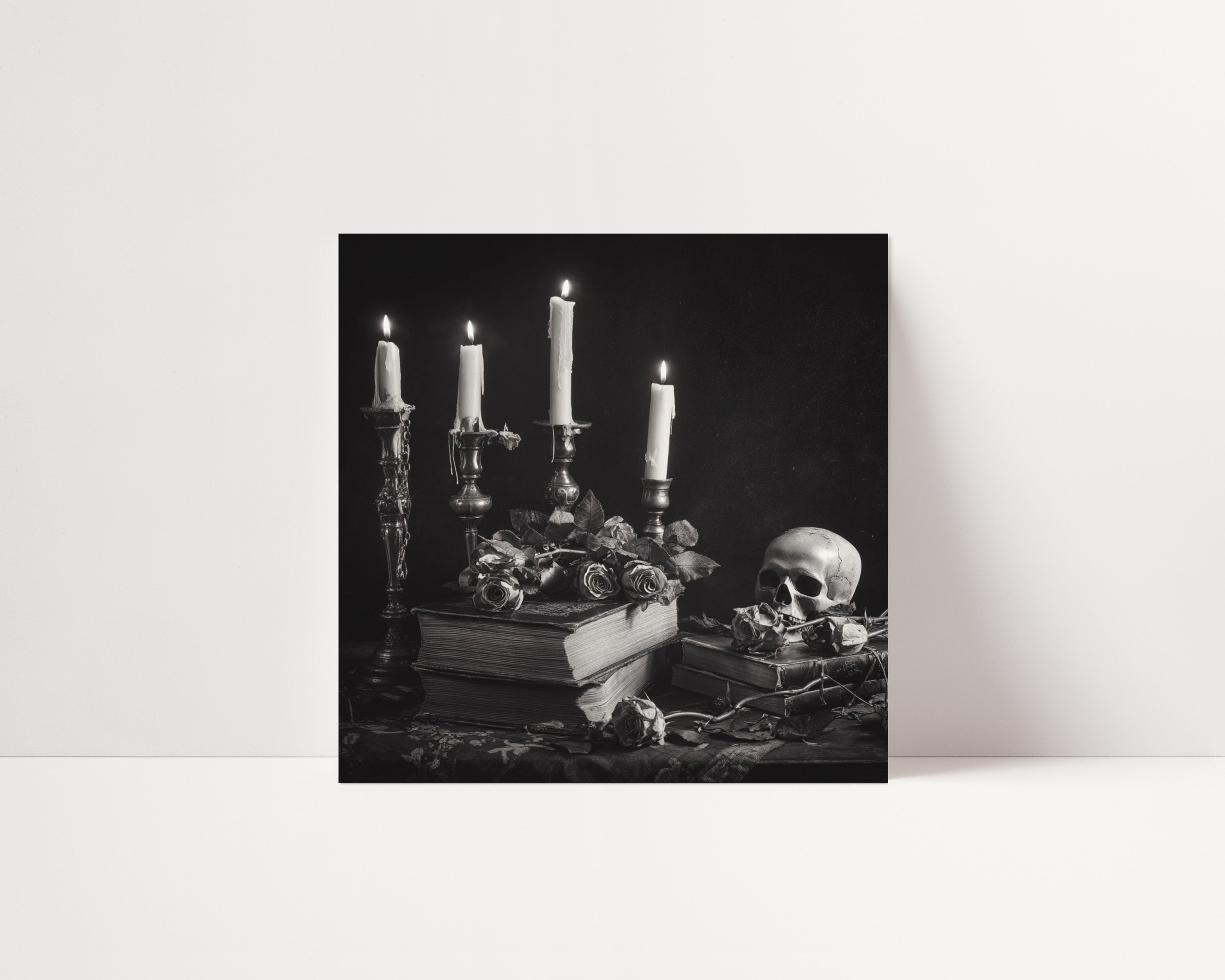 Spooky Season - Black and White Wall Art | Spooky Halloween Decor| Instant Printable Download or Physical Print