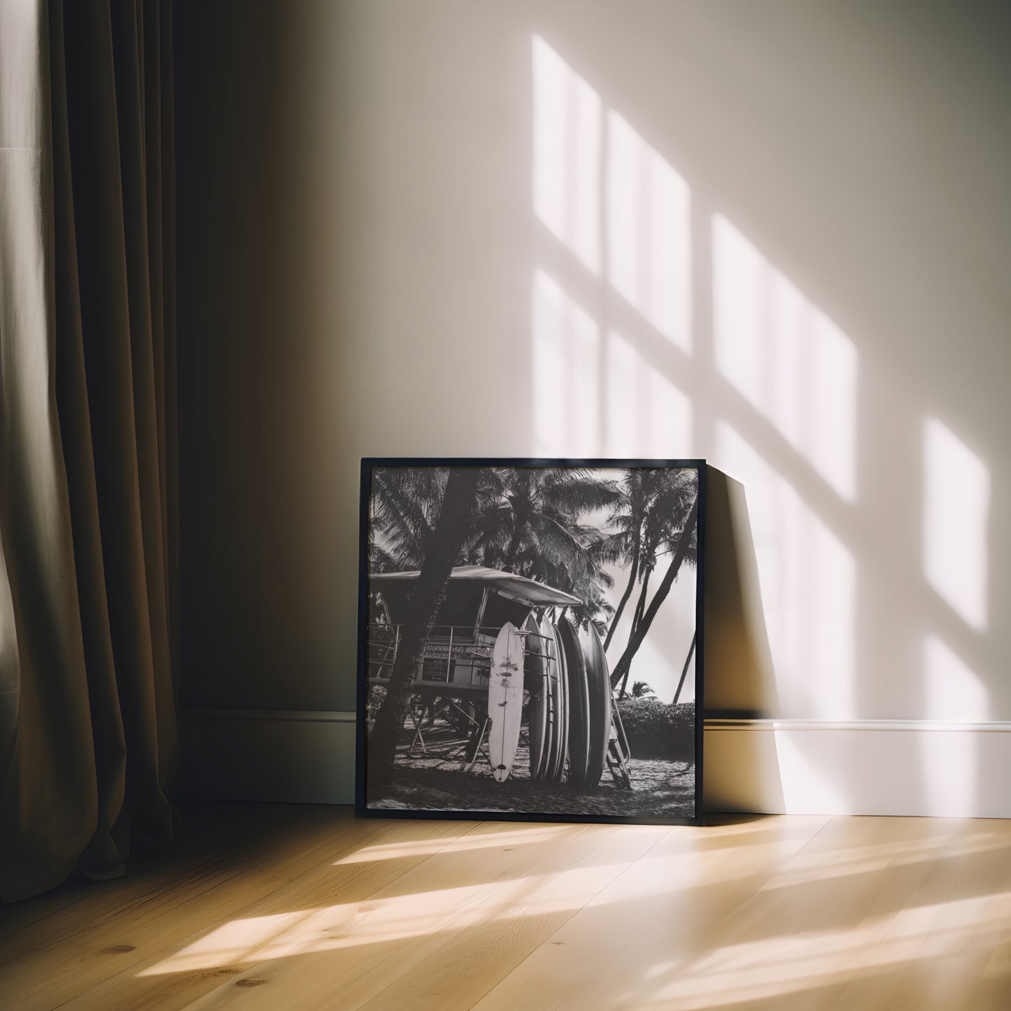 Surfs Up - Black and White Poster Print | Monochrome Wall Art | Digital Download or Physical Print