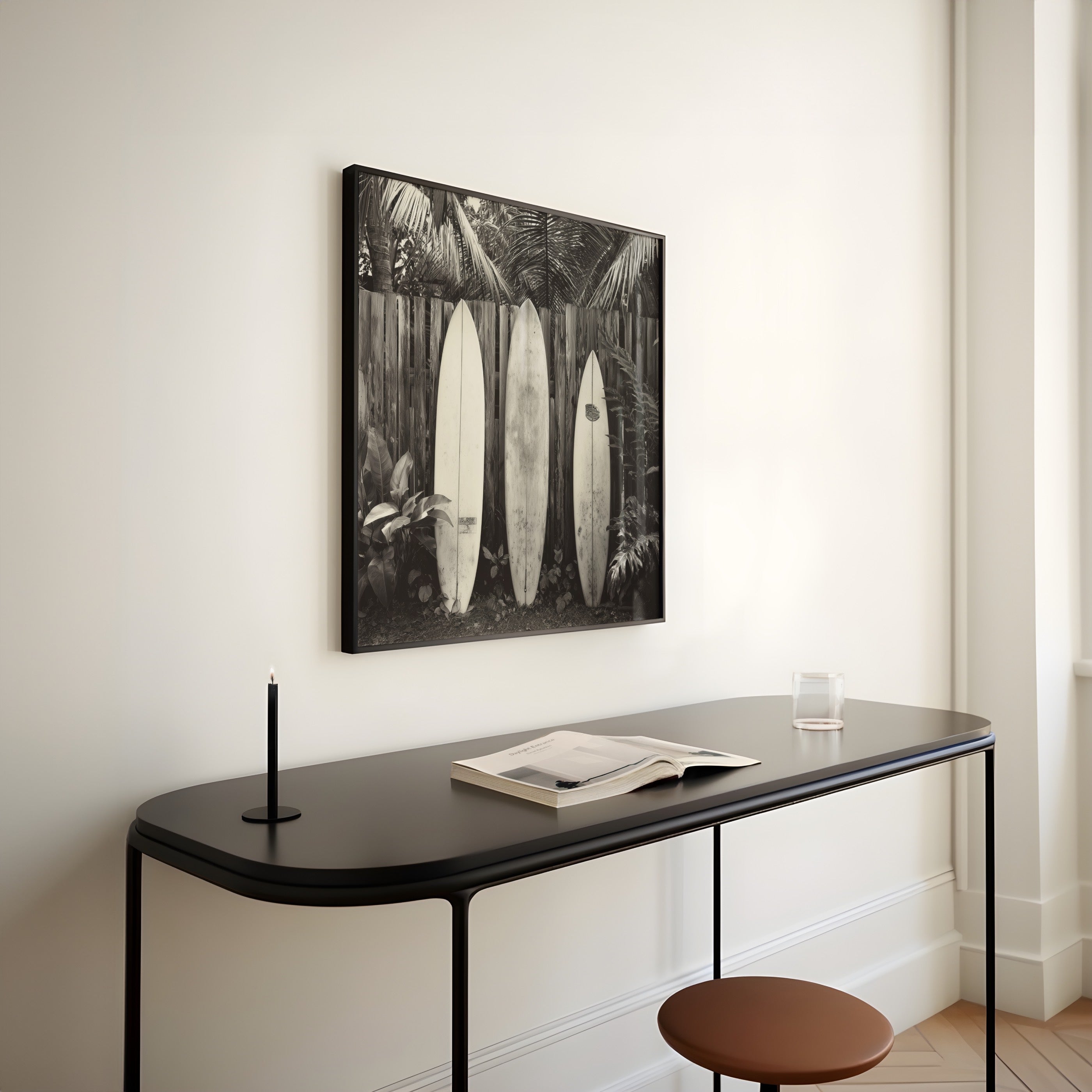 Beach Break - Black and White Surf Wall Art | Coastal Art Prints | Instant Printable Download or Physical Print