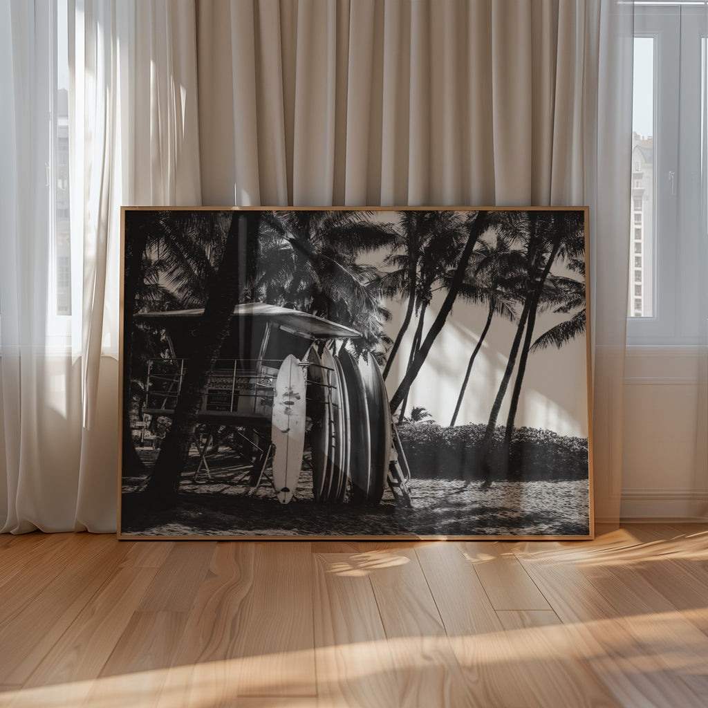 Surfs Up - Black and White Surf Wall Art | Coastal Art Prints | Instant Printable Download or Physical Print