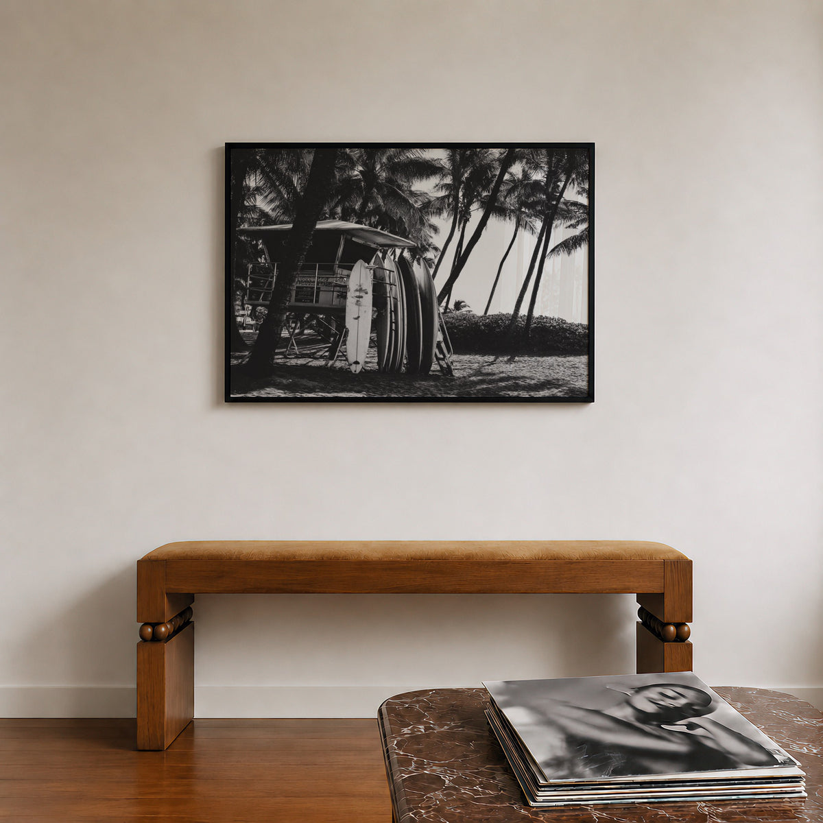 Surfs Up - Black and White Surf Wall Art | Coastal Art Print | Instant Printable Download or Physical Print